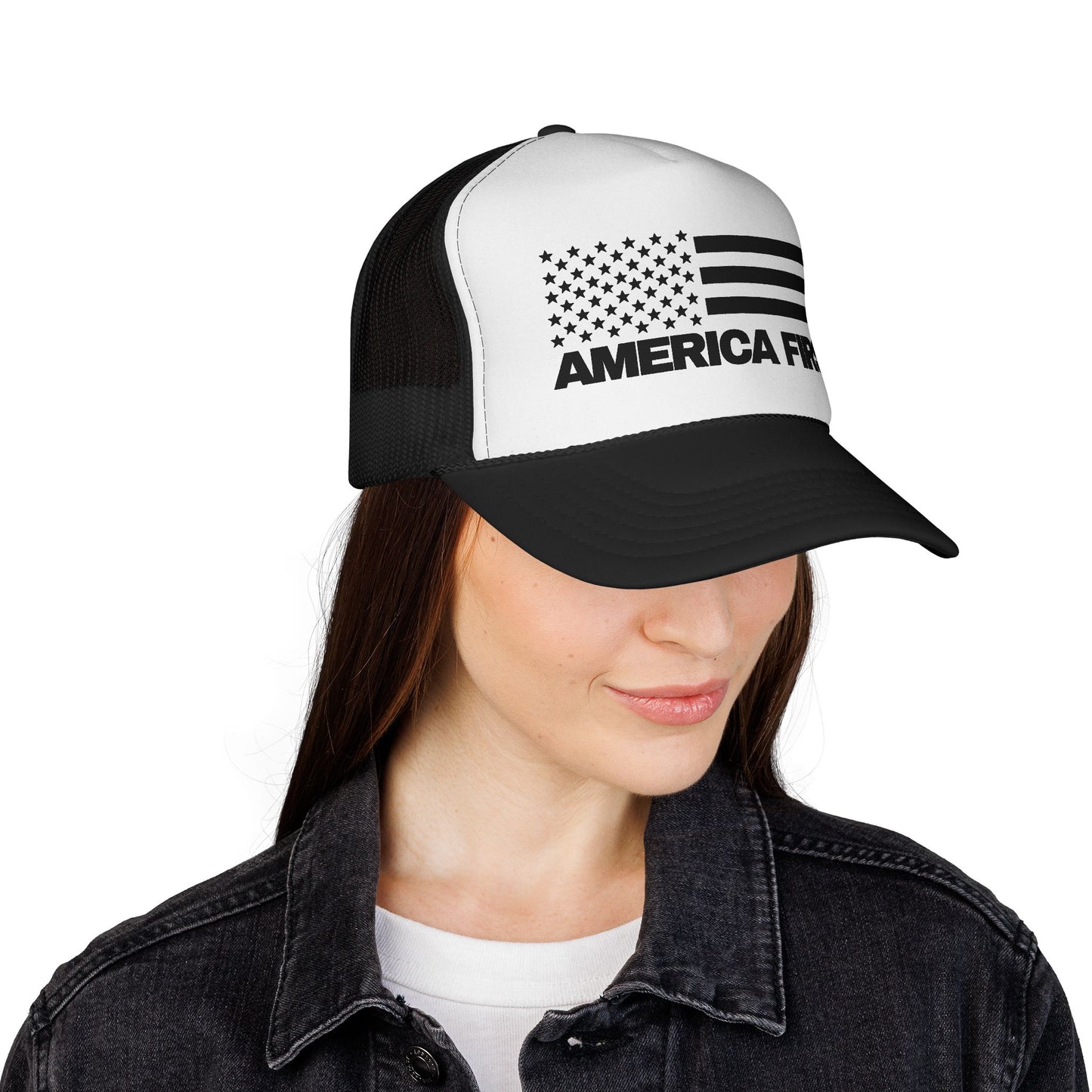 America First Snapback Trucker Cap